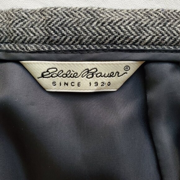 Eddie Bauer Harris Tweed Wool Blend Trousers Side Zipper Wide Leg Size 12 - Picture 8 of 15